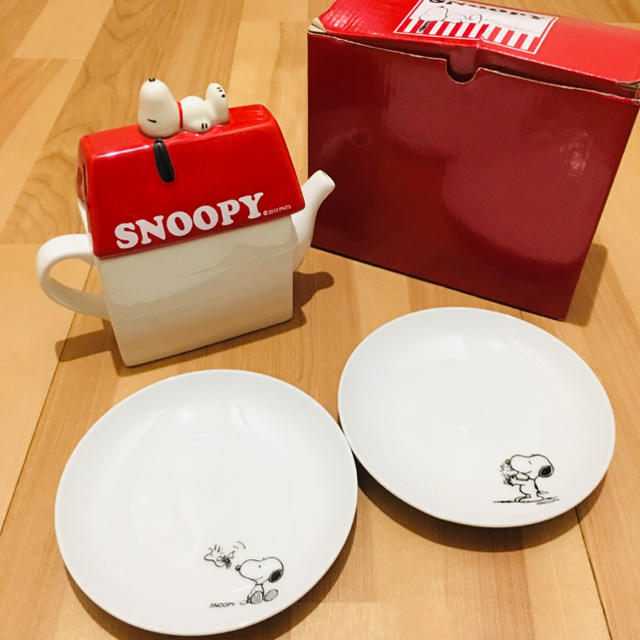 ★未使用★ SNOOPY スヌーピー ハウス ポット プレート 陶器 セット インテリア/住まい/日用品のキッチン/食器(食器)の商品写真