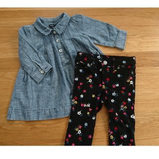 ギャップ(GAP)のGAP ベビー 女の子 ワンピース パンツ サイズ80 2点セット(ワンピース)