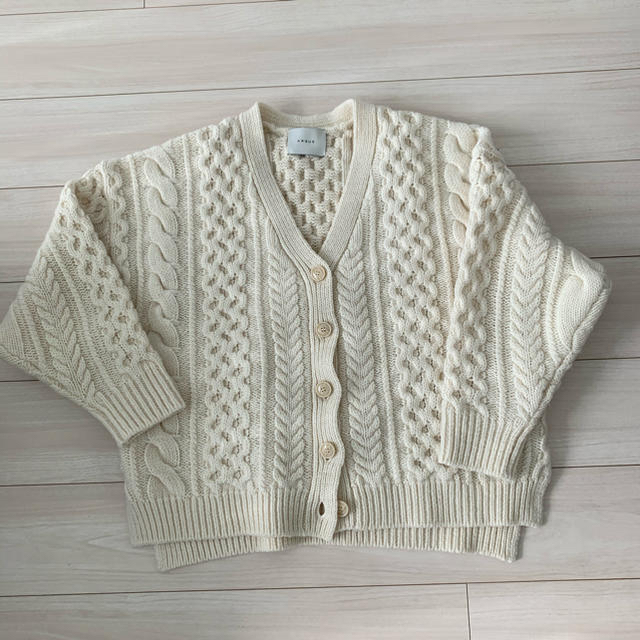 新品　ARGUE WOOL CABLE WIDE KNIT CARDIGAN