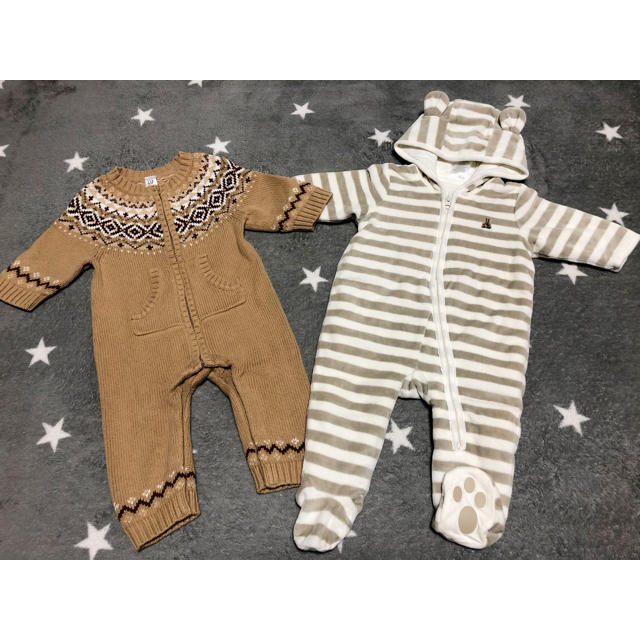 babyGAP(ベビーギャップ)のゆりたむ様専用　baby GAP カバーオール　2枚セット キッズ/ベビー/マタニティのベビー服(~85cm)(カバーオール)の商品写真