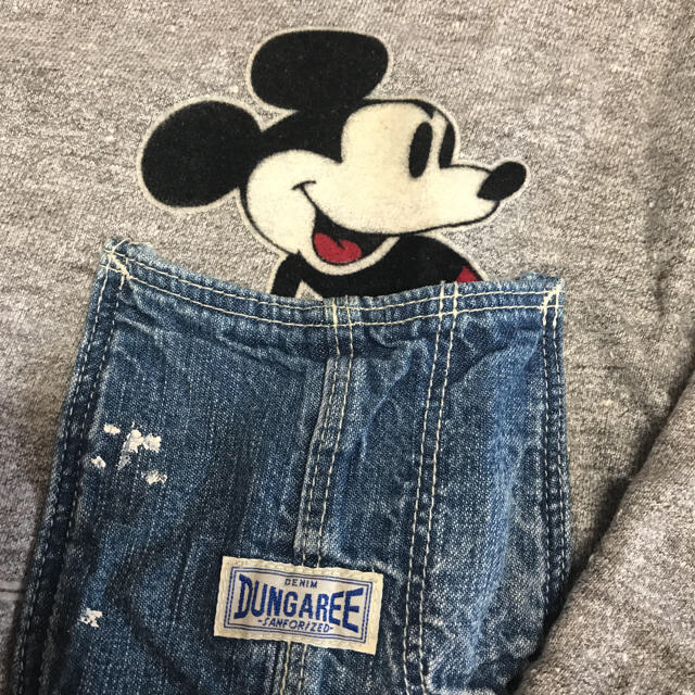 DENIM DUNGAREE ポケットミッキーTキッズ/ベビー/マタニティ