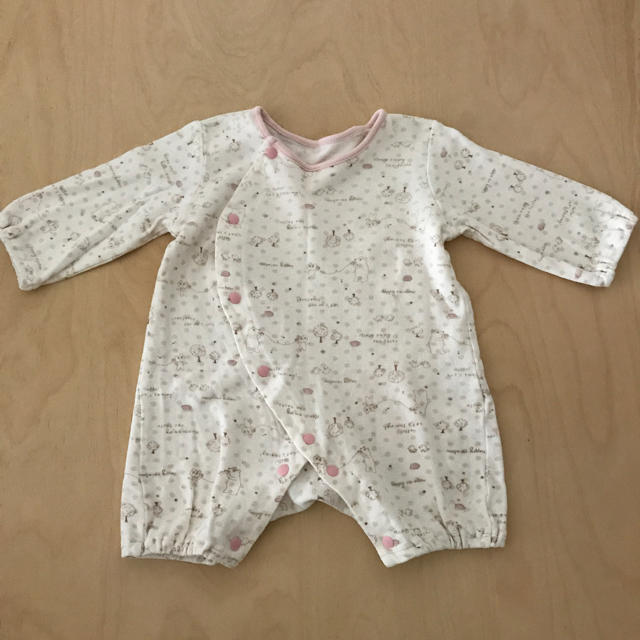 ロンパース2着 ベビーミトン2セット 新生児 女の子 キッズ/ベビー/マタニティのベビー服(~85cm)(ロンパース)の商品写真