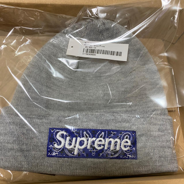 Supreme New Era® Box Logo Beanie グレー メンズの帽子(ニット帽/ビーニー)の商品写真
