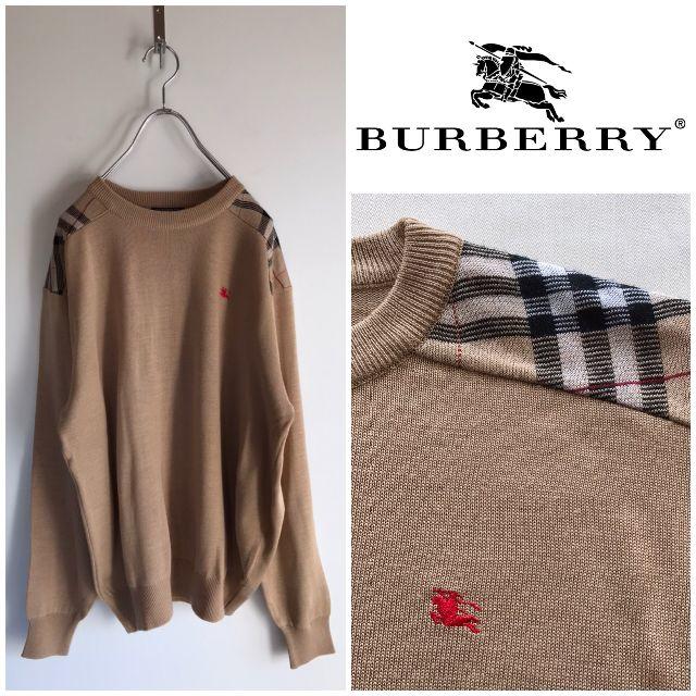 BURBERRY - バーバリーロンドン 肩ノバチェック ホースロゴ刺繍ニット 英国製の通販 by Rinnel's shop｜バーバリーならラクマ