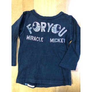 デニムダンガリー(DENIM DUNGAREE)のdenim dungaree 黒mickey長袖T 100(Tシャツ/カットソー)