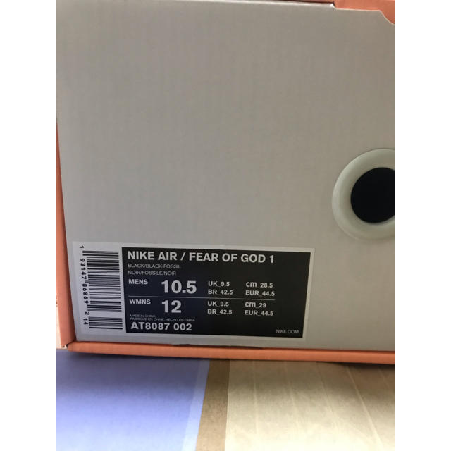 28.5cm Nike Air Fear Of God Raid Black