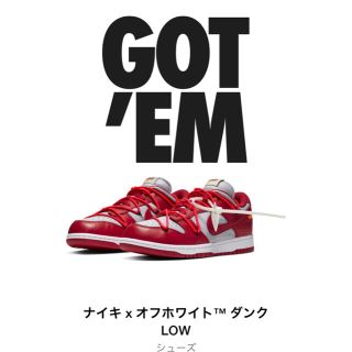 ナイキ(NIKE)の26.5cm Nike offwhite dank low(スニーカー)