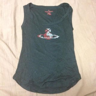 ヴィヴィアンウエストウッド(Vivienne Westwood)のオーブ刺繍タンクトップ☆ブラック(Tシャツ(半袖/袖なし))