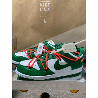 オフホワイト(OFF-WHITE)のOFF-WHITE × NIKE DUNK LOW  27cm green(スニーカー)