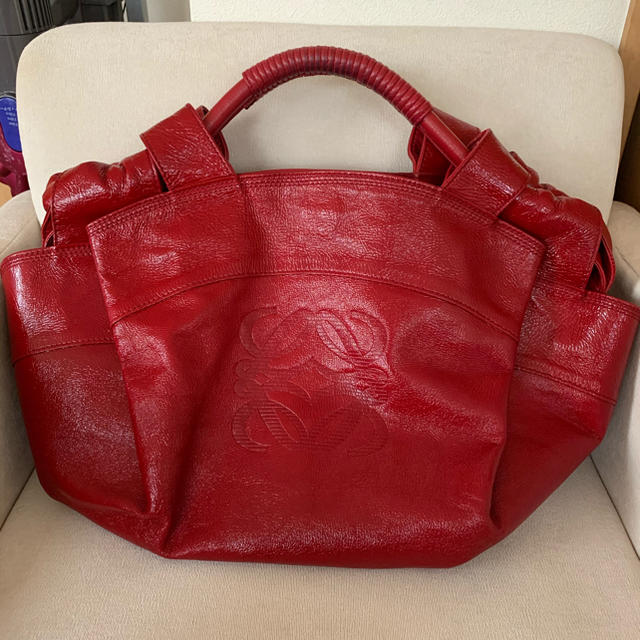 ハンドバッグロエベ LOEWE ナッパアイレ パテントレザー