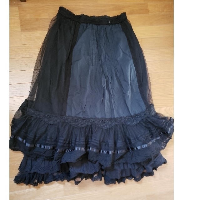 SNIDEL(スナイデル)のsnidel スナイデル　黒　レース　スカート レディースのスカート(ひざ丈スカート)の商品写真