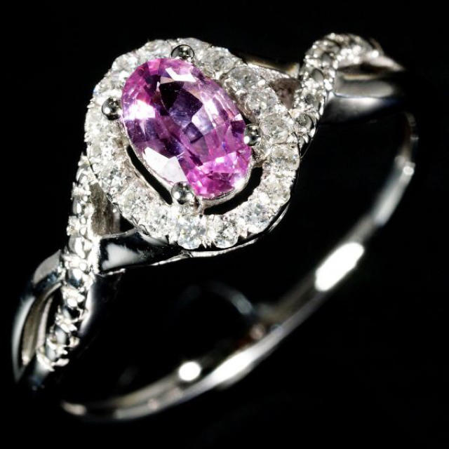 【送料無料】 K18 天然 ダイヤモンド ピンク サファイア リング 指輪