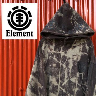 エレメント(ELEMENT)の☆一点物☆エレメント☆ブリーチ加工☆ビッグサイズ☆プルオーバーパーカーフーディ(パーカー)