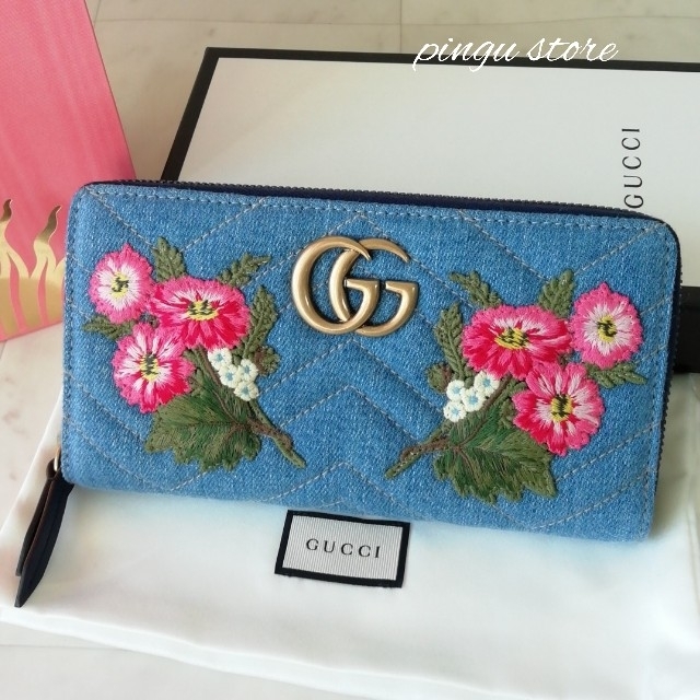 グッチ バッグ 激安 本物 | Gucci - 【新品未使用品　正規品】グッチ　ラウンドファスナー　デニムの通販 by ピングー☆'s shop