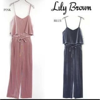 リリーブラウン(Lily Brown)の○美品○ リリーブラウン ベロア ロンパース オールインワン(オールインワン)