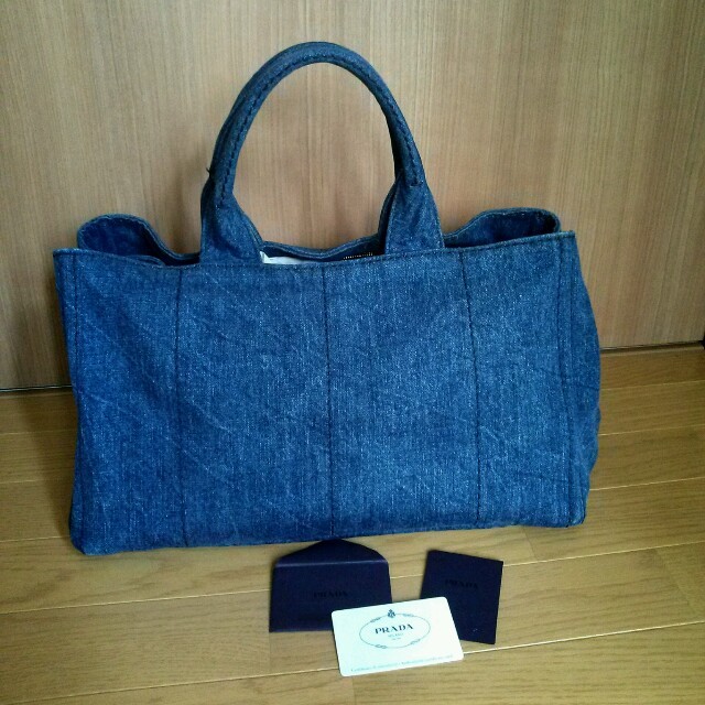 PRADA - プラダ カナパ美品Lサイズ♥デニムトートの通販 by