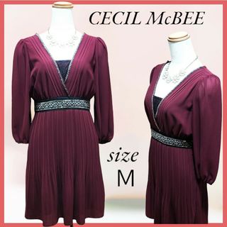 セシルマクビー(CECIL McBEE)のCECIL McBEE セシルマクビー ビジュー ワンピース ナイトドレス(ミニワンピース)