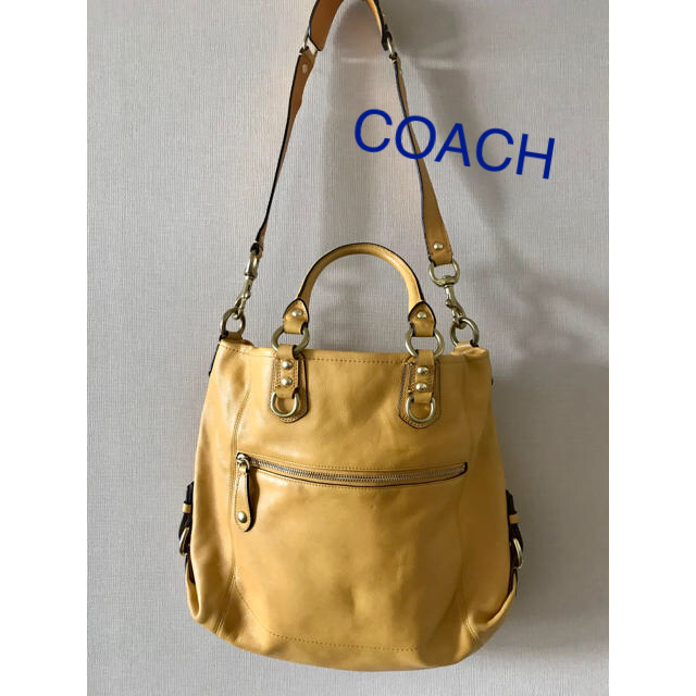 差し色に♪ コーチ COACH 2way レザー トート ショルダーバッグ | フリマアプリ ラクマ