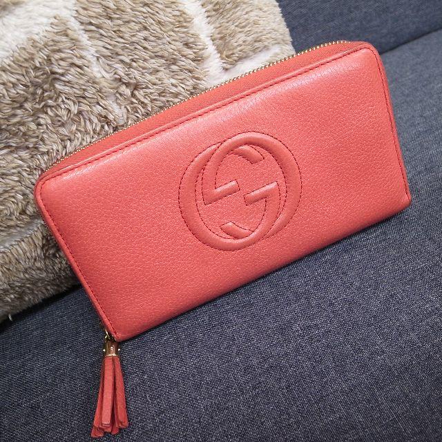 Gucci - 正規品☆グッチ　ソーホー　レザー　長財布　GG　ピンク　財布　バッグ　小物の通販 by faen