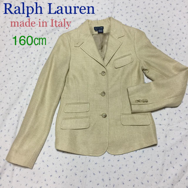 Ralph Lauren(ラルフローレン)の美品 ラルフローレン 160㎝ 綺麗め 麻 テーラードジャケット キッズ/ベビー/マタニティのキッズ服女の子用(90cm~)(ドレス/フォーマル)の商品写真