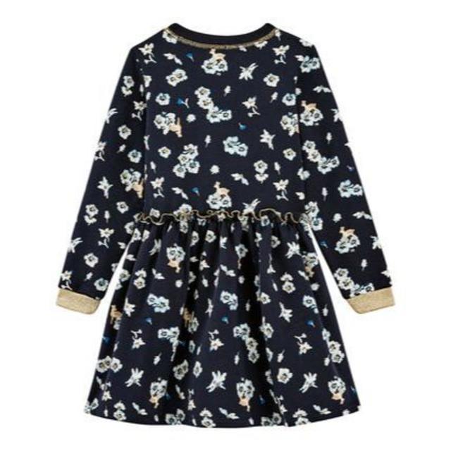 PETIT BATEAU(プチバトー)の19AW☆5ans プチバトー プリントブルースウェットワンピース キッズ/ベビー/マタニティのキッズ服女の子用(90cm~)(ワンピース)の商品写真