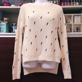 ザラ(ZARA)のZARA 刺繍ニット アイボリー(ニット/セーター)