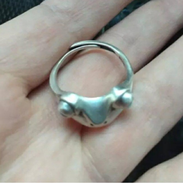 sirver925製 カエル  リング  指輪 フリーサイズ メンズのアクセサリー(リング(指輪))の商品写真
