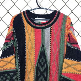 クージー(COOGI)の大人気 3Dニット 総柄ニット マルチカラー カラフル クージー風(ニット/セーター)