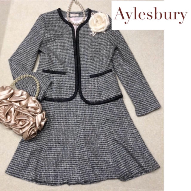 【L】Aylesbury ツイードスーツ  卒業式　入学式 レディースのフォーマル/ドレス(スーツ)の商品写真