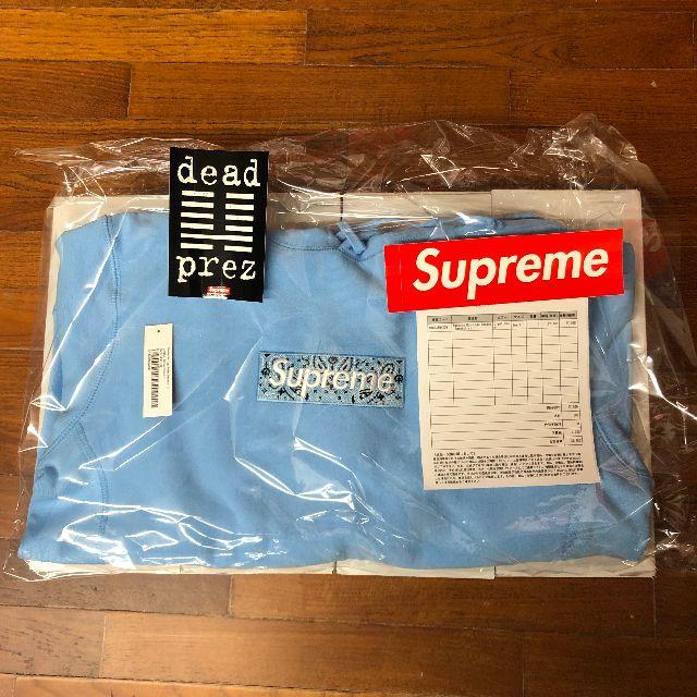 新品未使用購入場所Supreme Bandana Box Logo Hooded Blue S