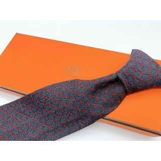 エルメス(Hermes)のno.60 HERMES エルメス ネクタイ 細み エルメス柄 高級シルク(ネクタイ)