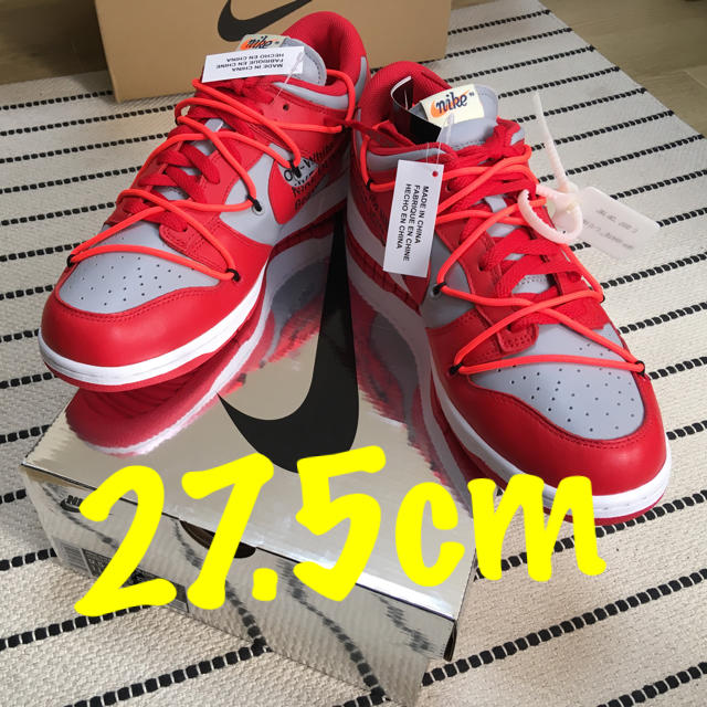 Nike offwhite dunk low red 27.5