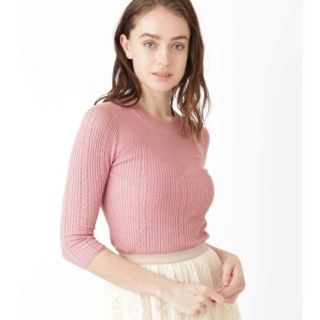 ジルスチュアート(JILLSTUART)の新品 ケイティーリブニット ピンク(ニット/セーター)