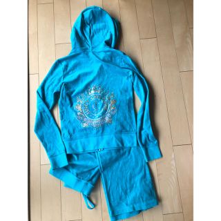 ジューシークチュール(Juicy Couture)のジューシークチュール　ベロアセットアップ　ターコイズ(ルームウェア)