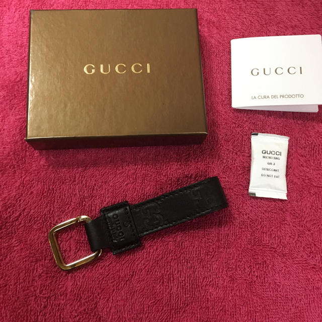 Gucci - gucci  キーリング　レザー　ゴールド　未使用品　美品の通販 by ヒロ's shop