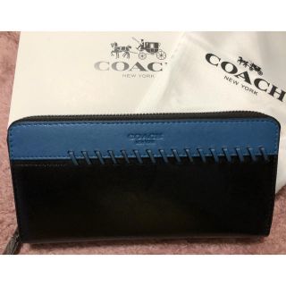 コーチ(COACH)の新品　コーチ　メンズ　長財布　ブルー×ブラック(長財布)