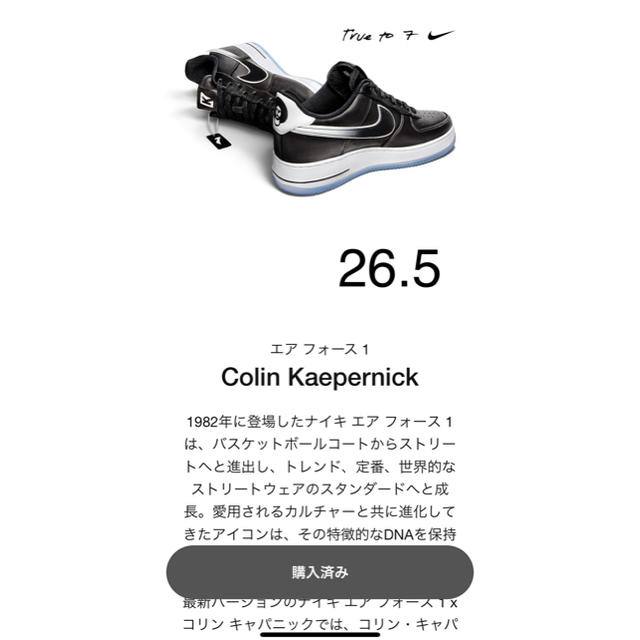 NIKE(ナイキ)のNIKE AIR FORCE 1 COLIN KAEPERNICK 26.5 メンズの靴/シューズ(スニーカー)の商品写真