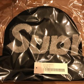 シュプリーム(Supreme)のsupreme biglogo ビーニー　ブラック(ニット帽/ビーニー)