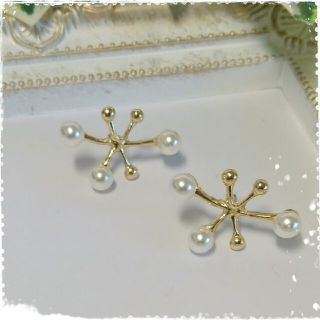 新作♡北欧風♡雪の結晶パールのピアス♡(ピアス)