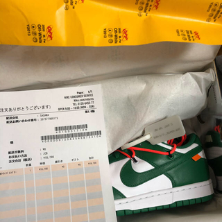 オフホワイト(OFF-WHITE)のNIKE DUNK LOW LTHR / OW Pine Green(スニーカー)