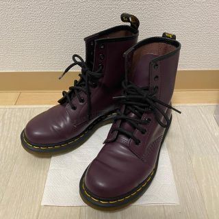 ドクターマーチン(Dr.Martens)の美品　ドクターマーチン　8ボールブーツ　パープル　紫(ブーツ)