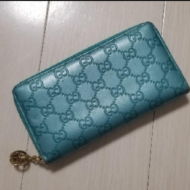 スーパーコピー グッチ ネックレスチェーン - Gucci - 【美品】GUCCI　シマ　グリーン　ウォレット　長財布の通販 by cityrill's shop