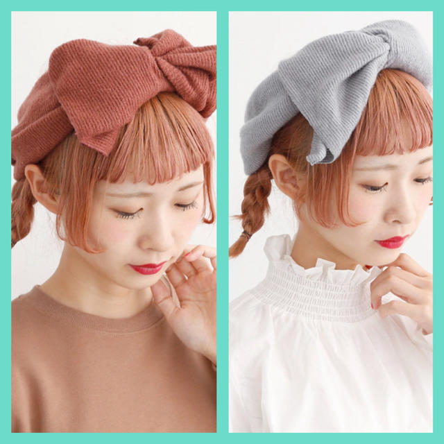 merlot(メルロー)の新春セール【Fillil/フィリル】リボンリブヘアターバン★パープル レディースのヘアアクセサリー(ヘアバンド)の商品写真