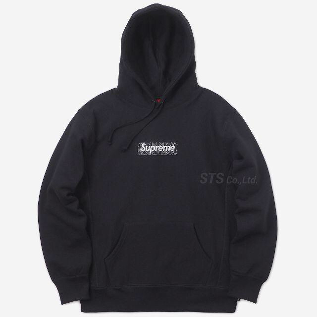 black M supreme box logo hooded - パーカー