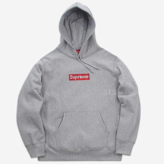 送料無料/新品】 Supreme - supreme swarovski box logo hooded XL