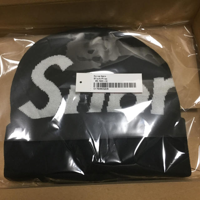 Supreme big logo beanie black 新品