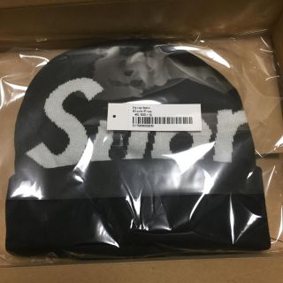 シュプリーム(Supreme)のSupreme big logo beanie black 新品(ニット帽/ビーニー)