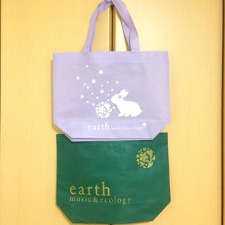 アースミュージックアンドエコロジー(earth music & ecology)のearth 限定ショップバッグ2枚セット(ショップ袋)