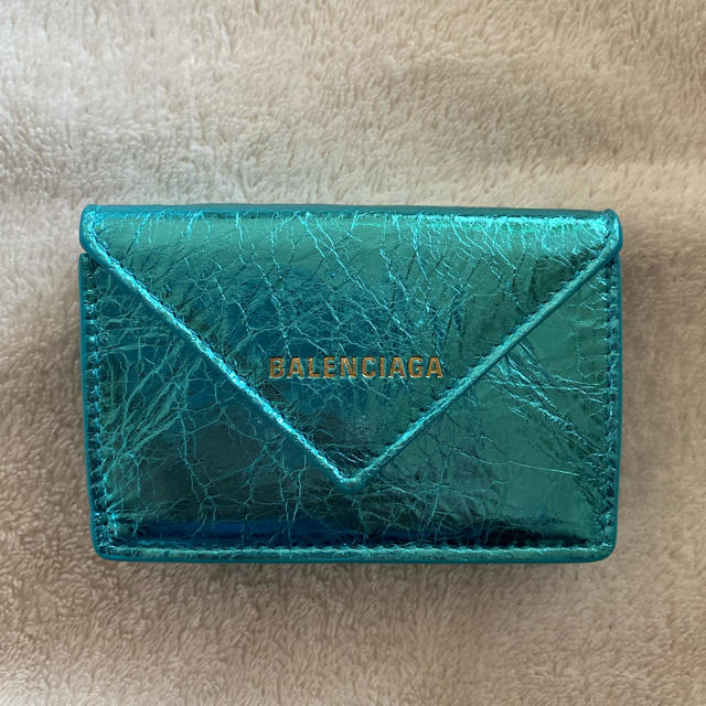 BALENCIAGA ペーパーミニウォレット バレンシアガ メタリック 驚きの