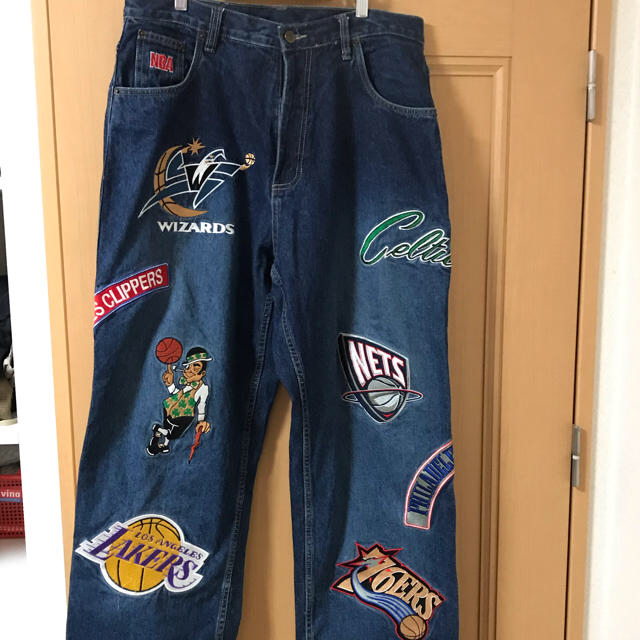 unk NBA チームロゴ刺繍 デニム